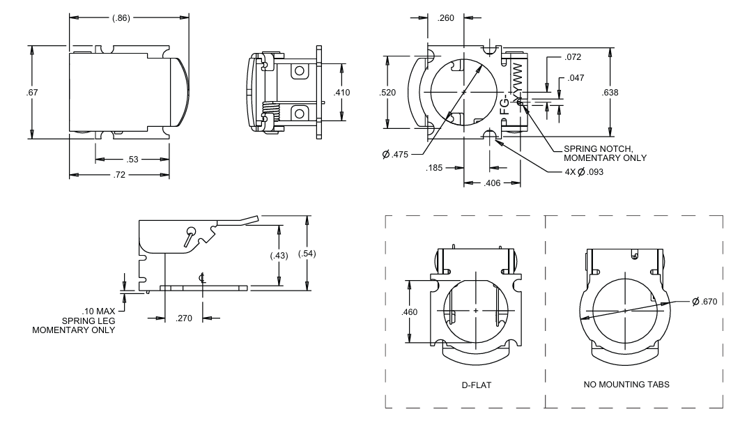 Mechanical Drawing - OTTO FG Flip Guards & TG Toggle Gaurds